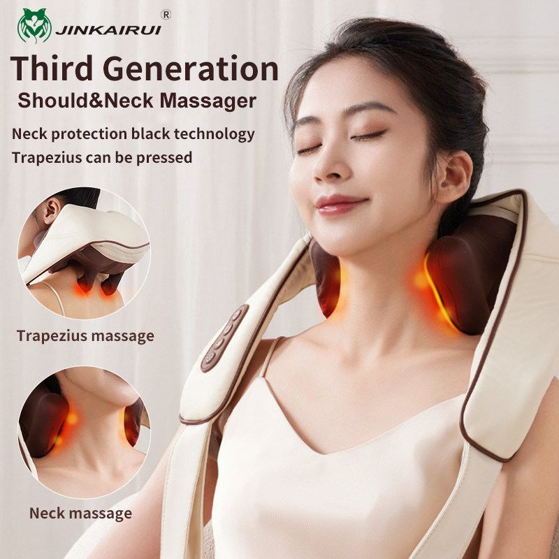 JinKairui máy massage cổ vai gáy kẹp và nhào massage vai thư giãn quà tặng sức khỏe