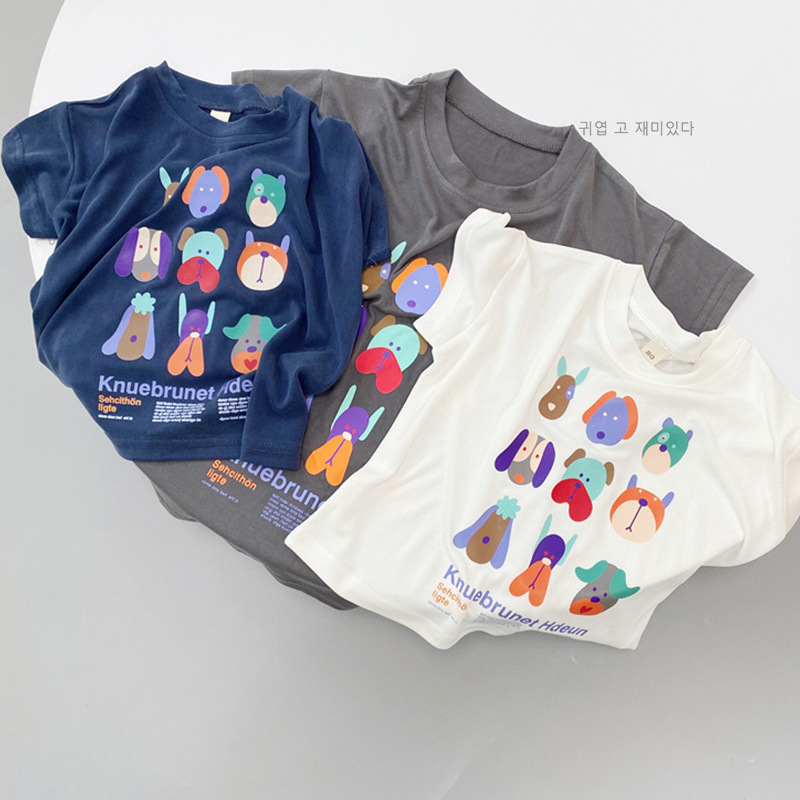 Sun baby Áo Thun Tay Ngắn In Họa Tiết Hoạt Hình Thời Trang Mùa Hè Cho Bé