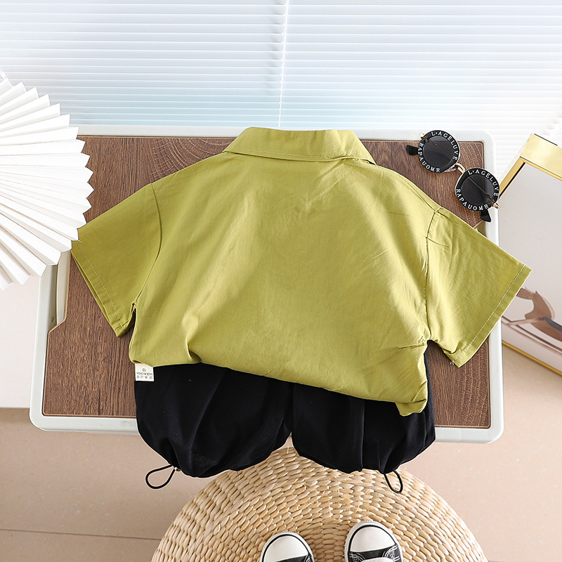 Sun baby Set Áo Sơ Mi Tay Ngắn Họa Tiết Gấu Trúc Dễ Thương Thời Trang Mùa Hè Cho Bé