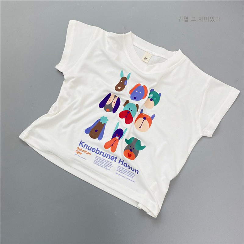 Sun baby Áo Thun Tay Ngắn In Họa Tiết Hoạt Hình Thời Trang Mùa Hè Cho Bé