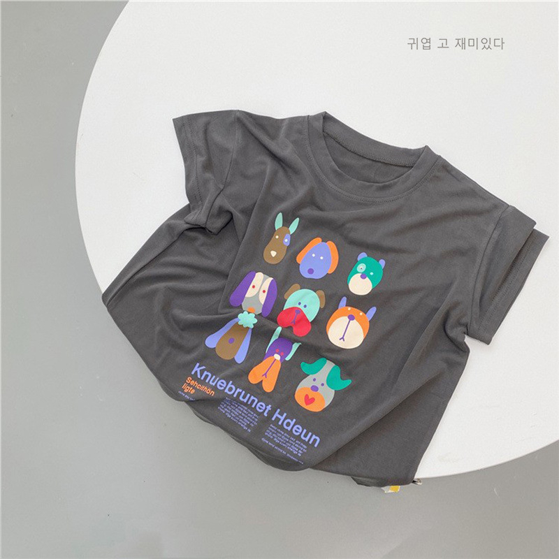 Sun baby Áo Thun Tay Ngắn In Họa Tiết Hoạt Hình Thời Trang Mùa Hè Cho Bé