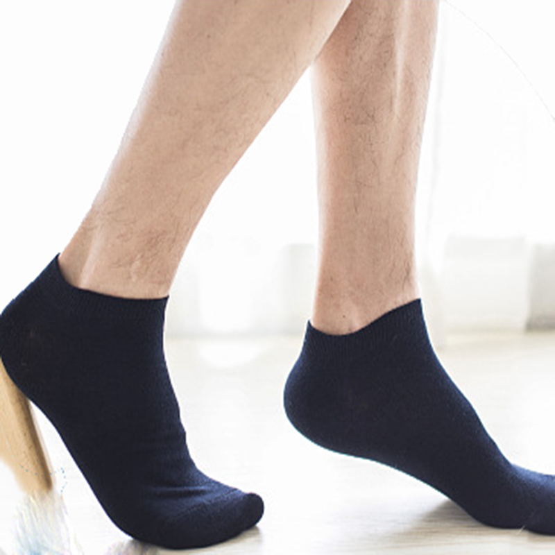 FHYL Vớ Cotton Mỏng Màu Trơn Miệng Thông Hơi Khử Mùi Chống Trượt Màu Đen / Trắng Kiểu Hàn Quốc Thời Trang Mùa Hè Cho Nam