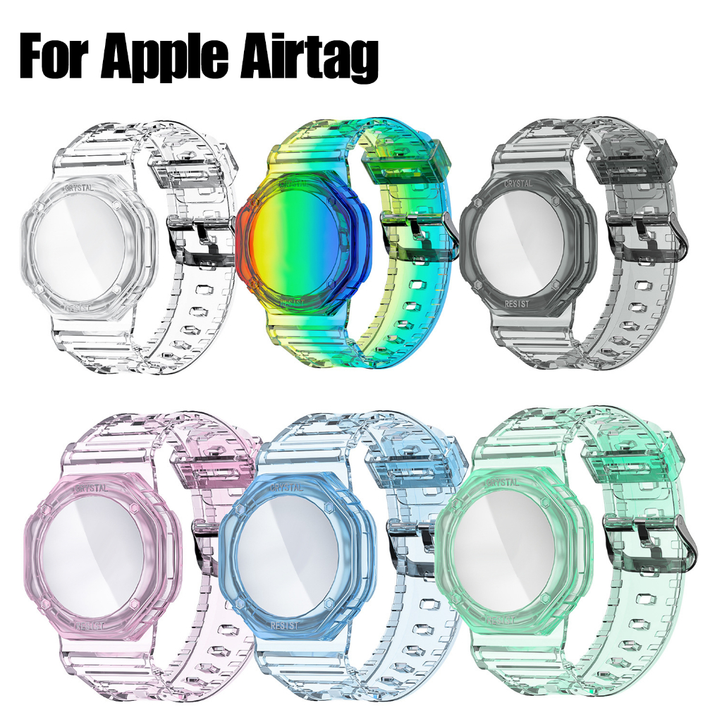 Ốp Điện Thoại TPU Mềm Trong Suốt Nhẹ Có Dây Đeo Cổ Tay Dành Cho Apple Air tag