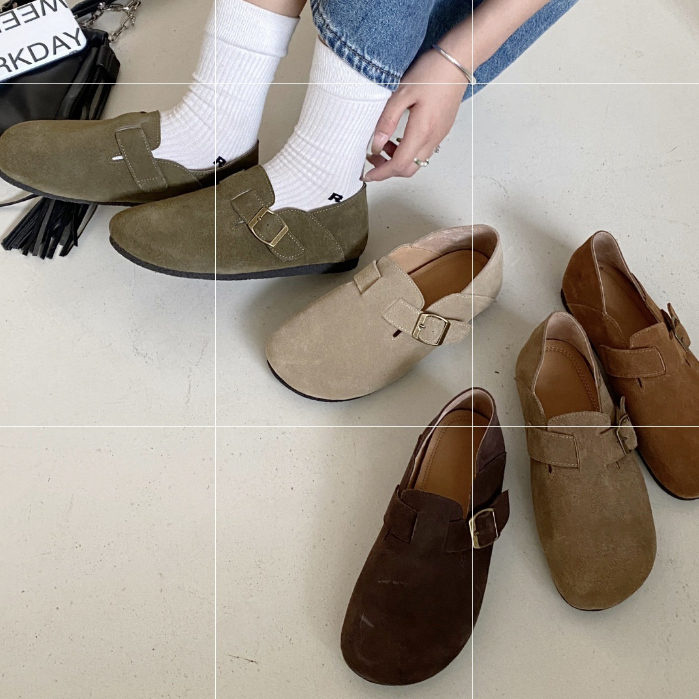 Prowow❤Giày Lười Da Bóng Thời Trang retro Cho Nữ