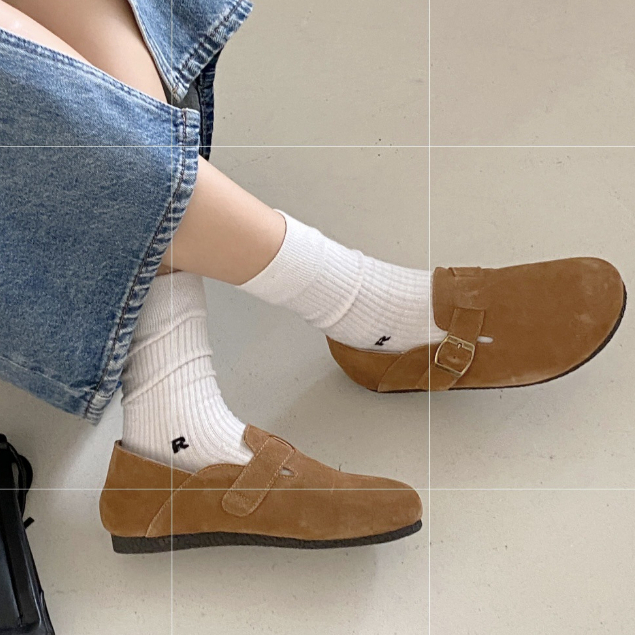 Prowow❤Giày Lười Da Bóng Thời Trang retro Cho Nữ