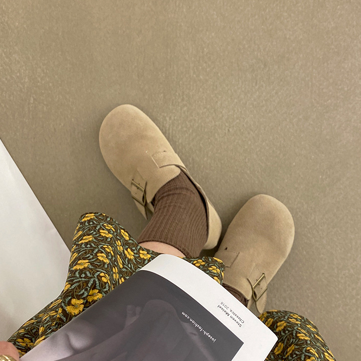 Prowow❤Giày Lười Da Bóng Thời Trang retro Cho Nữ