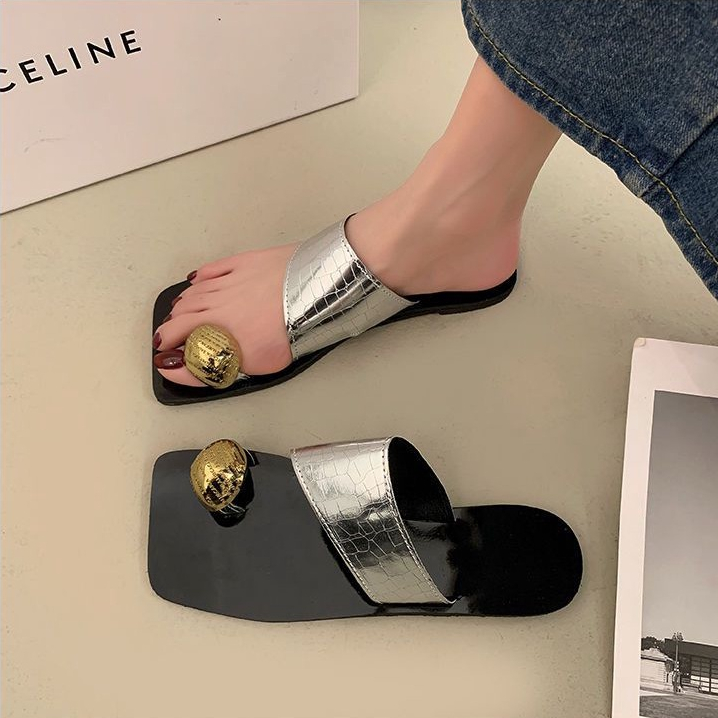 Dép Xỏ Ngón Mũi Vuông Size Lớn 35-43 Thời Trang Mùa Hè Cho Nữ