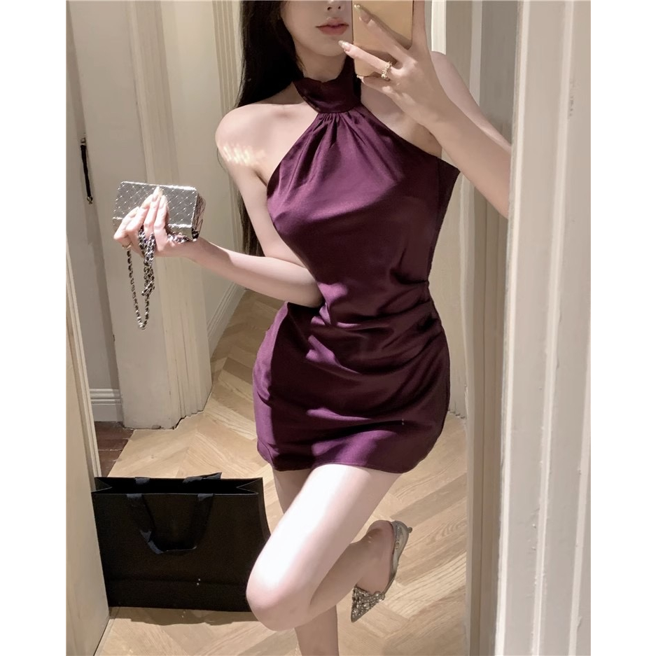 Đầm Hai Dây Ngắn Xếp Ly Kiểu Pháp Gợi Cảm Cho Bạn Gái