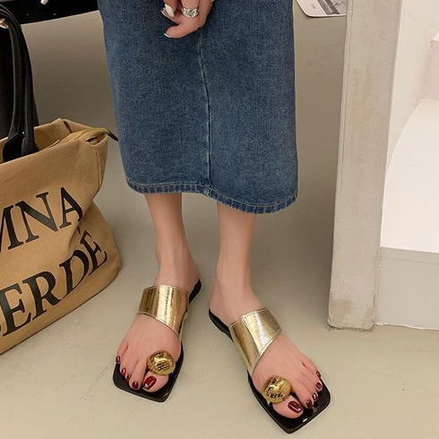 Dép Xỏ Ngón Mũi Vuông Size Lớn 35-43 Thời Trang Mùa Hè Cho Nữ