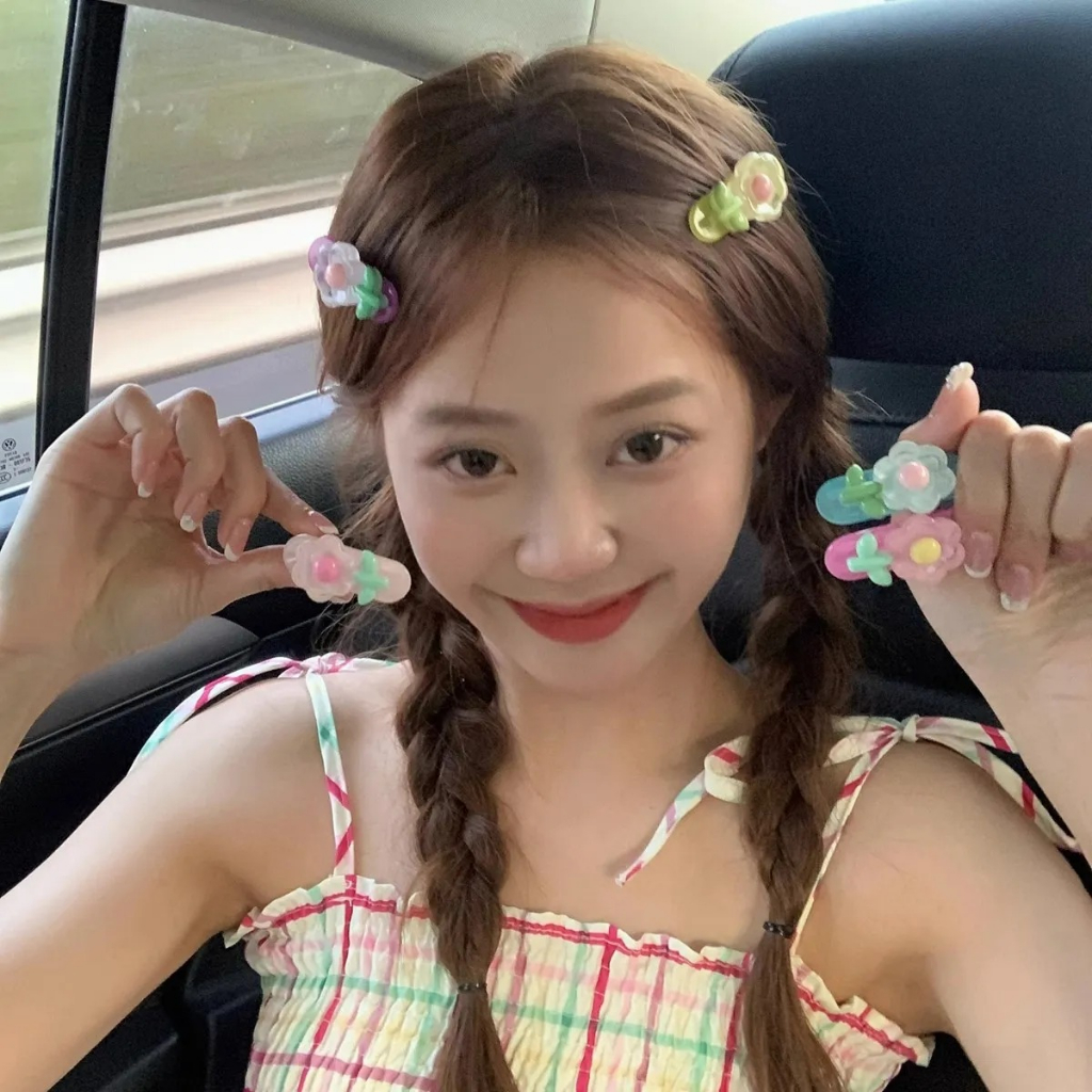 Set 2 Kẹp Tóc Hình Hoa 99% Dễ Thương Cho Bé Gái