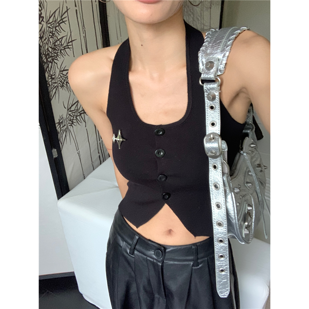 Lalisas Áo Croptop Ôm Dáng Không Đều Thiết Kế Không Đều Hình Gia Vị Cô Gái