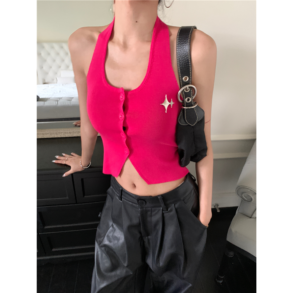 Lalisas Áo Croptop Ôm Dáng Không Đều Thiết Kế Không Đều Hình Gia Vị Cô Gái