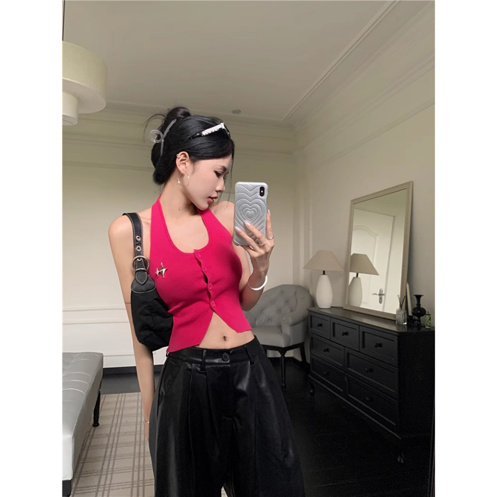 Lalisas Áo Croptop Ôm Dáng Không Đều Thiết Kế Không Đều Hình Gia Vị Cô Gái