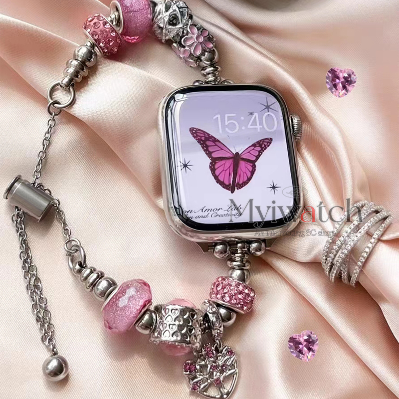 Pandora Dây Đeo Đồng Hồ Bằng Kim Loại Cho iwatch serise 9 8 ultra 7 6 5 4 se 3 2 1 49mm 45mm 41mm 40mm 44mm 42mm 38mm