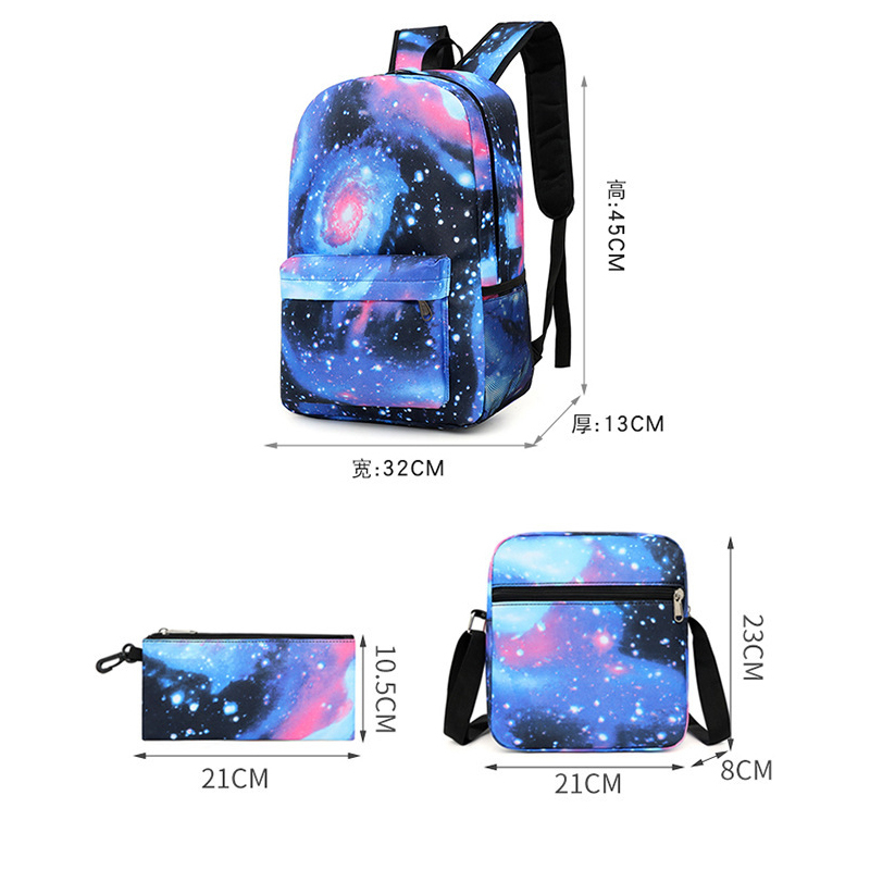 Set 3 Balo Túi Xách Ví Canvas Họa Tiết Minecraft Dễ Thương