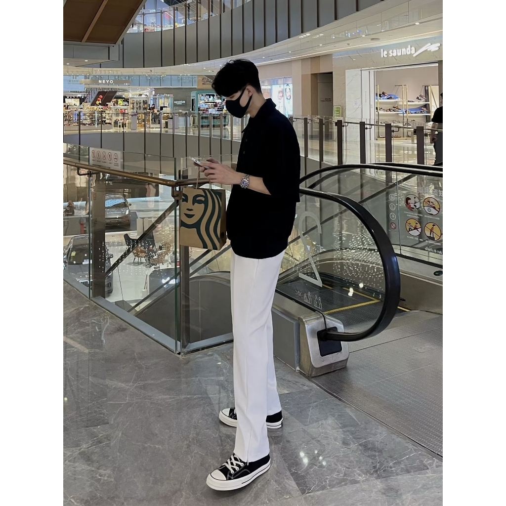 Áo polo Dáng Rộng Phong Cách retro Mỹ Thời Trang Cho Nam