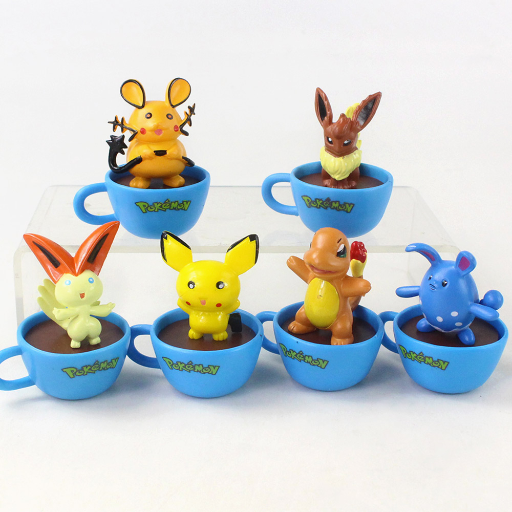 Set 6 Mô Hình Đồ Chơi Nhân Vật Pichu Victini Dedenne Azumarill Trong Phim Hoạt Hình "Pokemon"