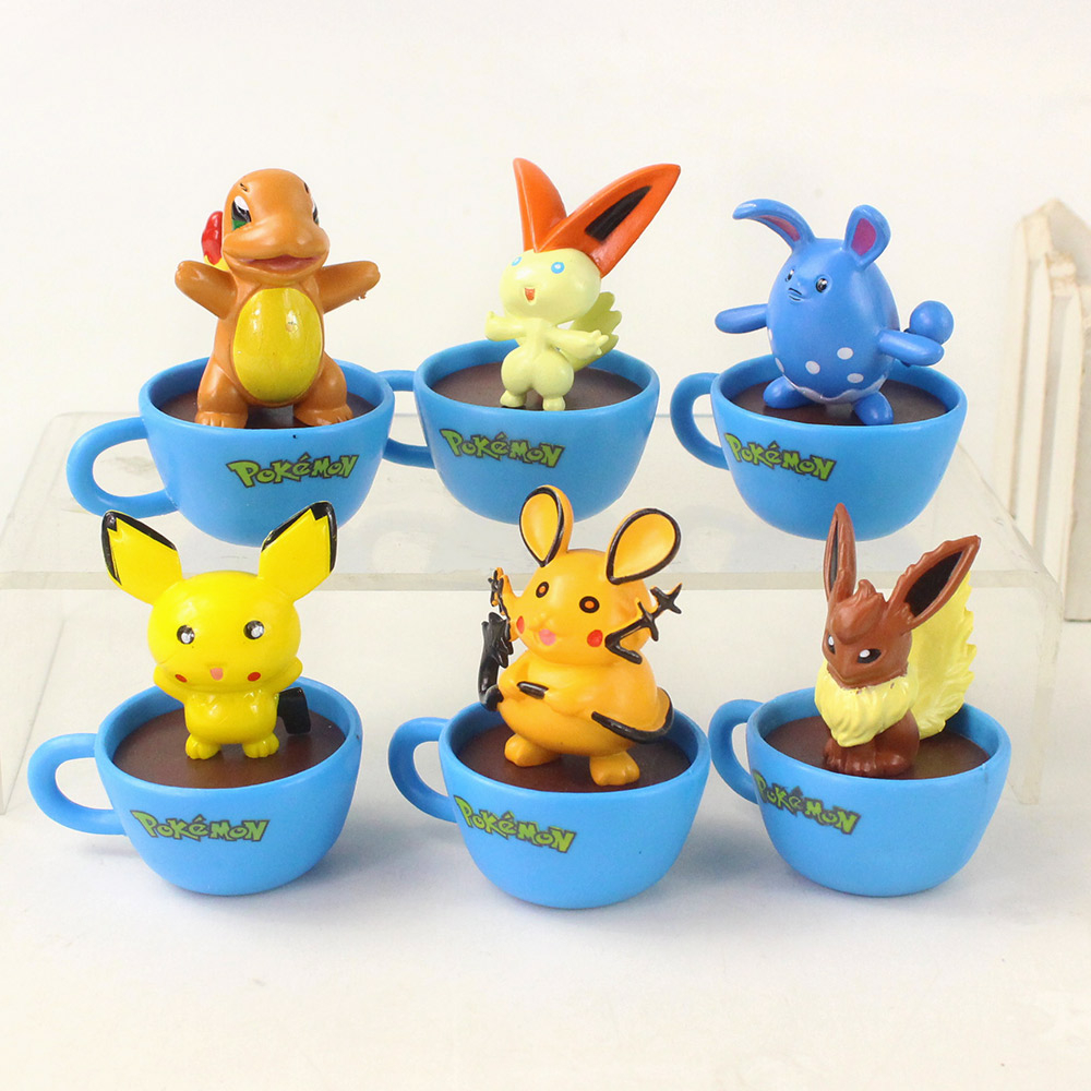 Set 6 Mô Hình Đồ Chơi Nhân Vật Pichu Victini Dedenne Azumarill Trong Phim Hoạt Hình "Pokemon"