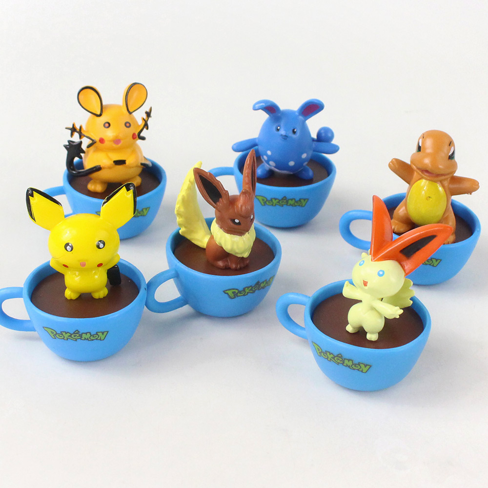 Set 6 Mô Hình Đồ Chơi Nhân Vật Pichu Victini Dedenne Azumarill Trong Phim Hoạt Hình "Pokemon"
