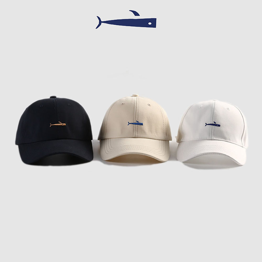 Mũ Lưỡi Trai Thêu Họa Tiết Cá Phong Cách Hàn Quốc Đơn Giản Thời Trang Cho Nam Và Nữ