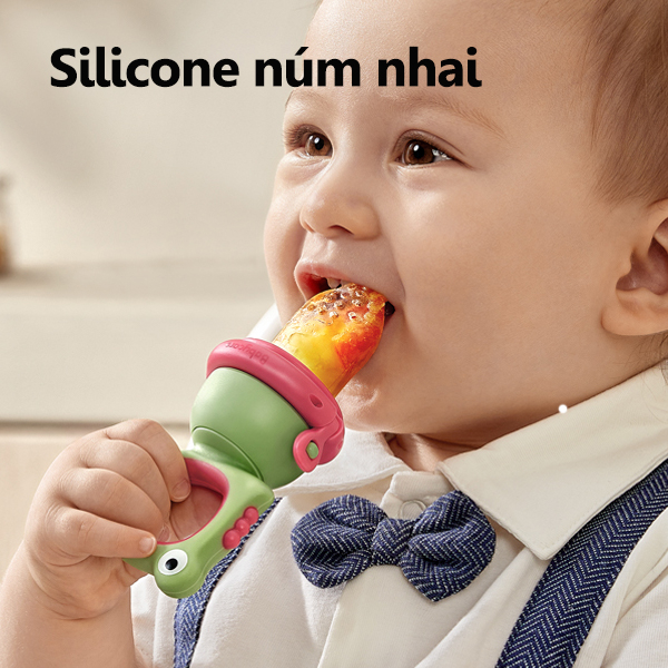 Bc Babycare Trọn Bộ Túi Nhai Tập Ăn Dặm Có 2 silicone Núm Nhai Cho Bé