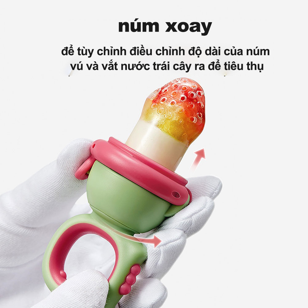 Bc Babycare Trọn Bộ Túi Nhai Tập Ăn Dặm Có 2 silicone Núm Nhai Cho Bé