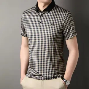Áo Thun polo Tay Ngắn Họa Tiết Sọc Caro Phong Cách Thời Trang Mùa Hè Mới Cho Nam