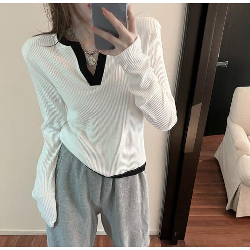 Jiashucheng Áo Thun Dài Tay Dáng Rộng Phong Cách Mới Mùa Xuân Thu Kích Thước Lớn Cho Nữ