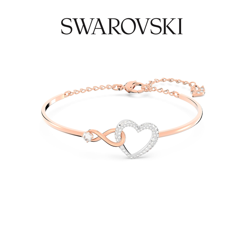 Vòng Tay Swarovski Infinity Love Màu Vàng Hồng