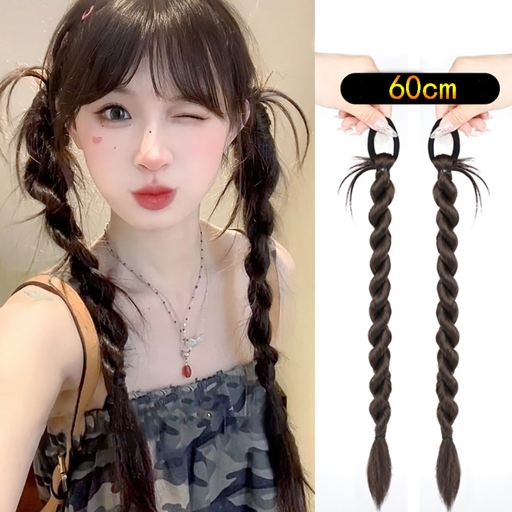 Set 2 Tóc Giả Thắt Bím Đuôi Ngựa Xinh Xắn Cho Nữ