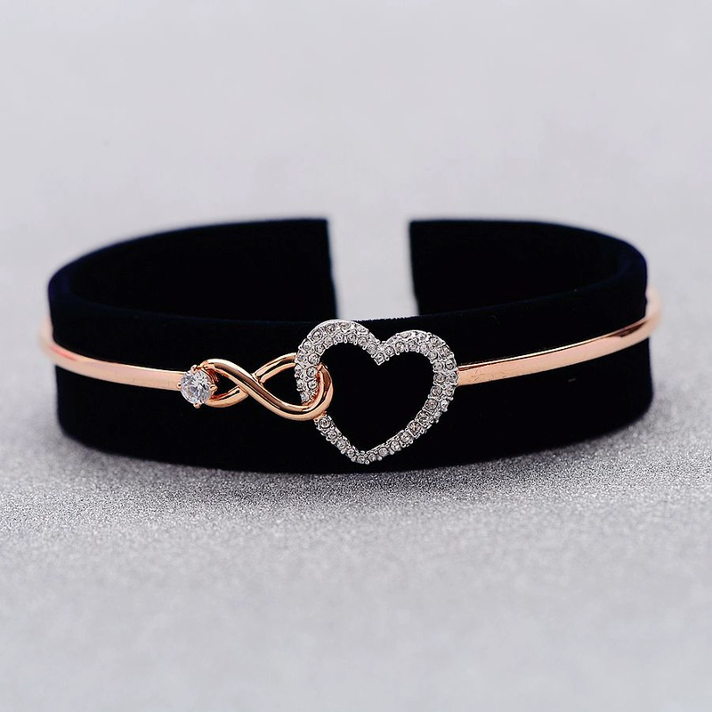 Vòng Tay Swarovski Infinity Love Màu Vàng Hồng