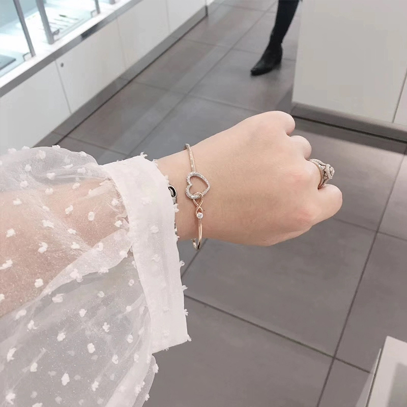 Vòng Tay Swarovski Infinity Love Màu Vàng Hồng