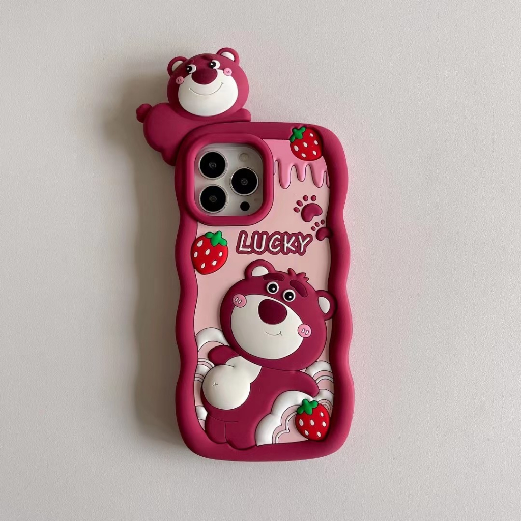Ốp Điện Thoại Silicon Mềm Hình Gấu 3D Cho Iphone 14 14 pro max 14 plus 13 pro max 12 11 pro max