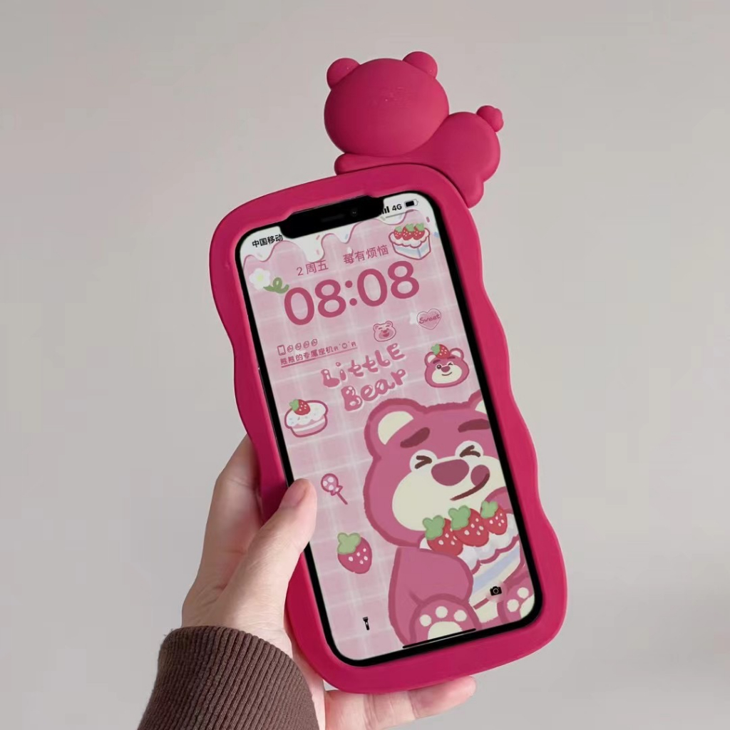 Ốp Điện Thoại Silicon Mềm Hình Gấu 3D Cho Iphone 14 14 pro max 14 plus 13 pro max 12 11 pro max