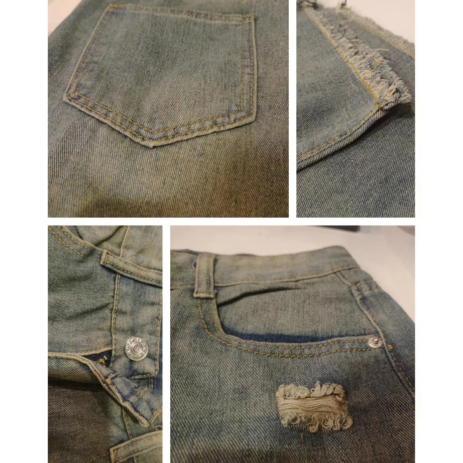 Quần Jean Rách Phong Cách Hip Hop  quần dài nam Đường Phố Mỹ Cá Tính Cho Nam Và Nữ  bigsize  quần jean ống suông