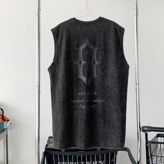 Áo Thun Thể Thao Sát Nách Cổ Tròn Plus Size Lớn Phong Cách Vintage Nhật Bản Cho Nam