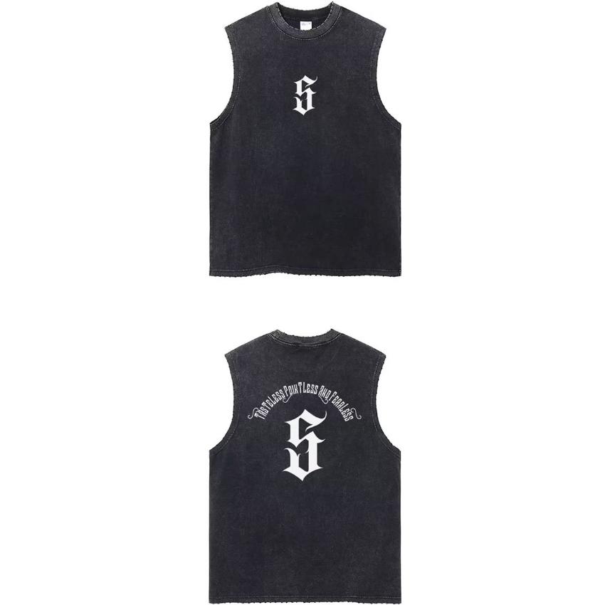 Áo Thun Thể Thao Sát Nách Cổ Tròn Plus Size Lớn Phong Cách Vintage Nhật Bản Cho Nam