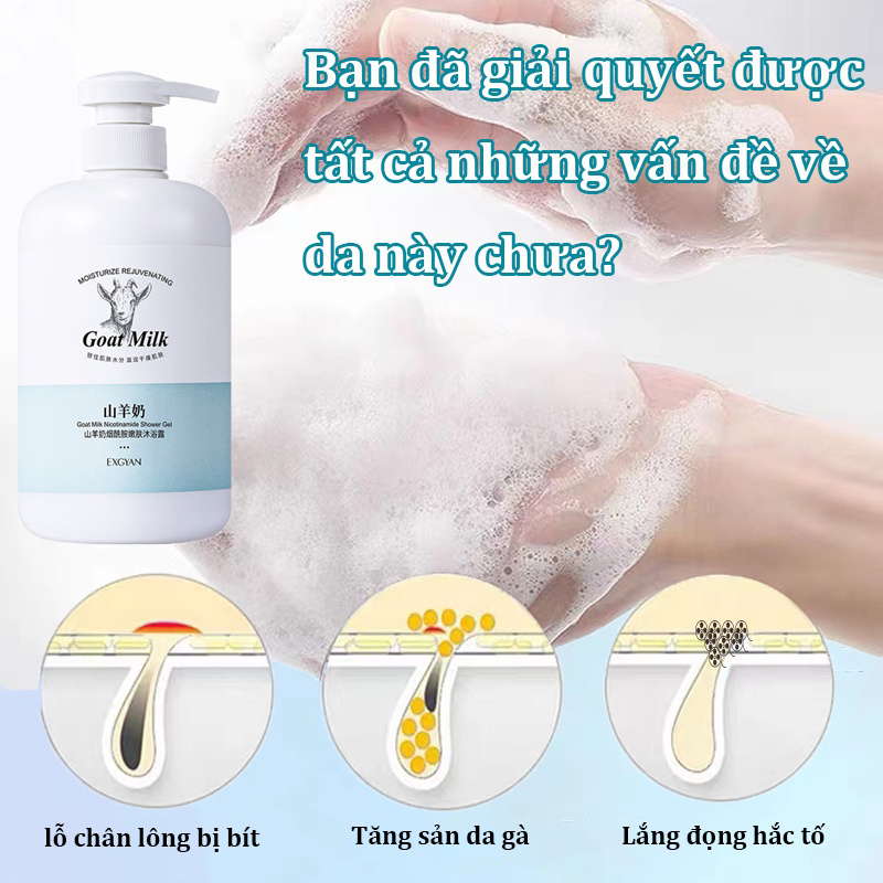 ⚡CHÍNH HÃNG⚡sữa tắm sữa dê làm trắng da 800ml dưỡng ẩm làm đều màu da lưu hương lâu mềm mịn toàn thân