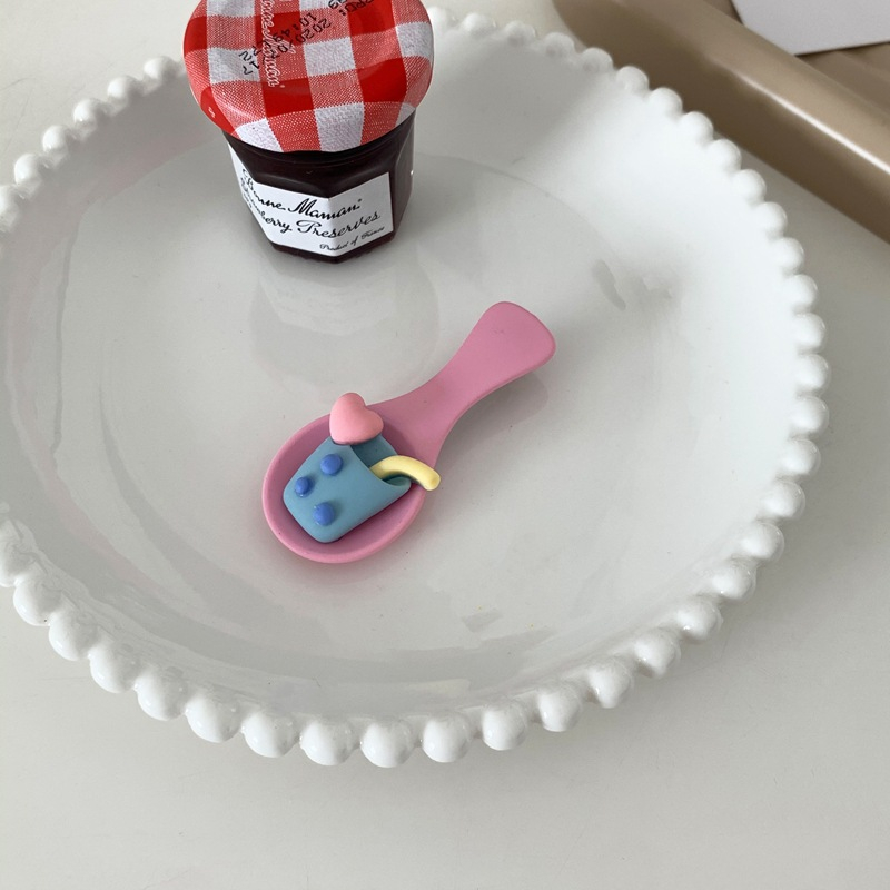 Kẹp Tóc Hình Bánh Kem Dâu Tây / Muỗng Dễ Thương Vui Nhộn Cho Bé Gái