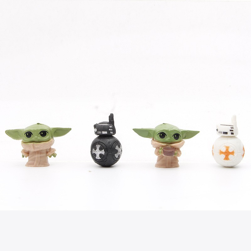 Bộ 14 Mô Hình Nhân Vật Yoda C-3PO Stormtrooper R2-D2 Darth Vader Kylo Ren The Force BB8 Q