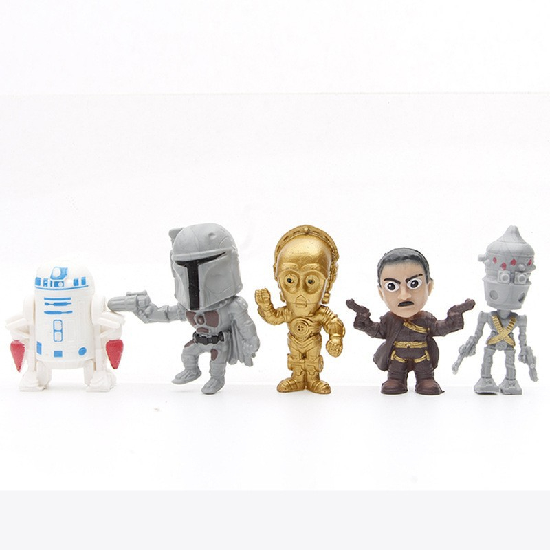 Bộ 14 Mô Hình Nhân Vật Yoda C-3PO Stormtrooper R2-D2 Darth Vader Kylo Ren The Force BB8 Q