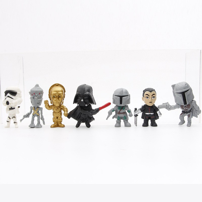 Bộ 14 Mô Hình Nhân Vật Yoda C-3PO Stormtrooper R2-D2 Darth Vader Kylo Ren The Force BB8 Q