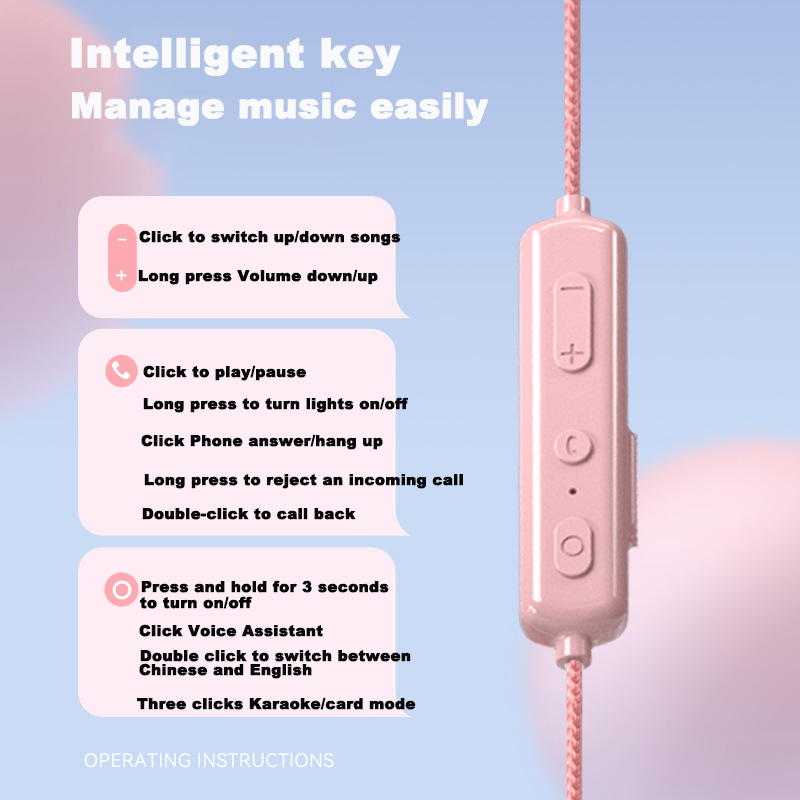 Bộ Tai Nghe Thể Thao Hifi Stereo Bluetooth 5.3 Đeo Cổ Nam Châm Đèn RGB Bằng Silicone