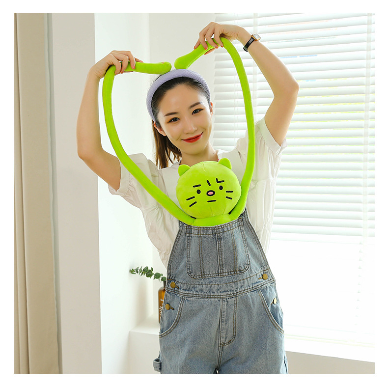 Đồ chơi sang trọng Túi đeo vai Phim hoạt hình Cánh tay dài Lo lắng Kitty ví để mua sắm Du lịch BerryHome~