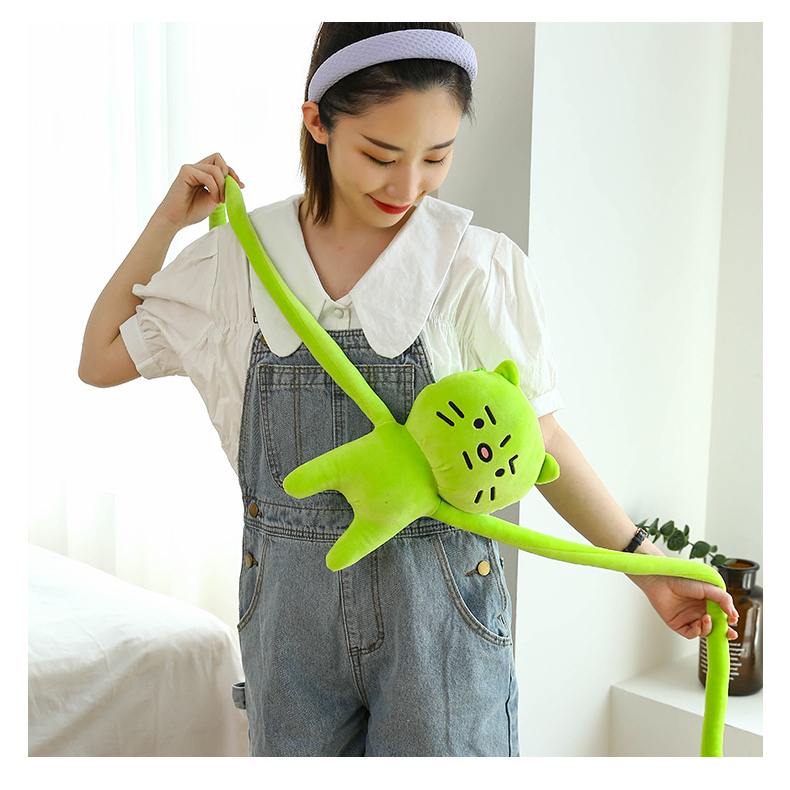 Đồ chơi sang trọng Túi đeo vai Phim hoạt hình Cánh tay dài Lo lắng Kitty ví để mua sắm Du lịch BerryHome~