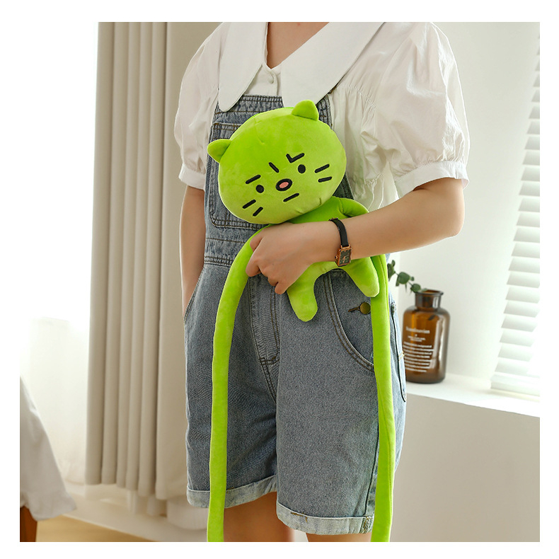 Đồ chơi sang trọng Túi đeo vai Phim hoạt hình Cánh tay dài Lo lắng Kitty ví để mua sắm Du lịch BerryHome~