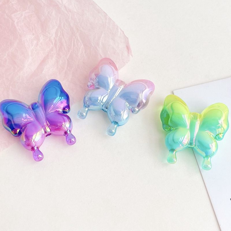 Bộ 20 Dây Xích Acrylic 30mm Hình Bướm Nhiều Màu Sắc Dùng Làm Phụ Kiện DIY