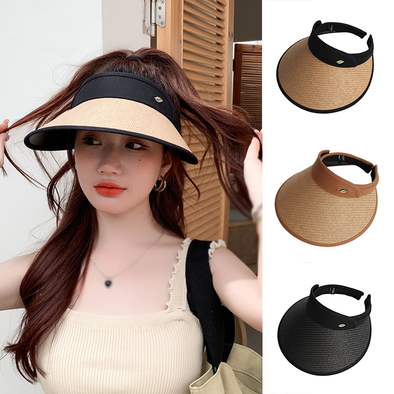 Mũ Rơm Chống Nắng Không Chóp Thời Trang Mùa Hè Cho Nữ