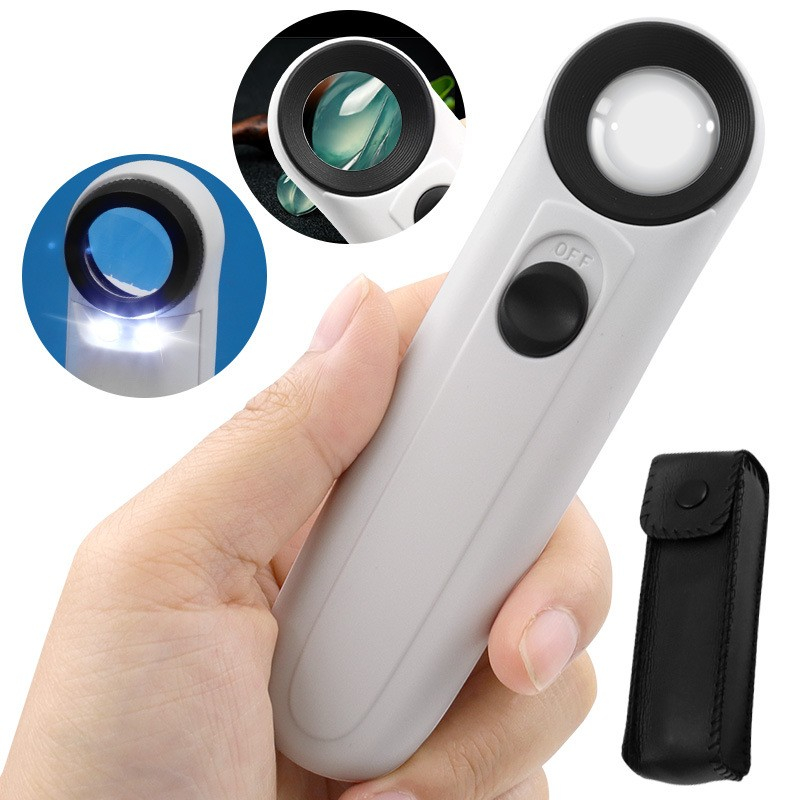 Kính Lúp Cầm Tay Phóng Đại 40 Lần X21mm Có Đèn LED Chuyên Dụng Mới