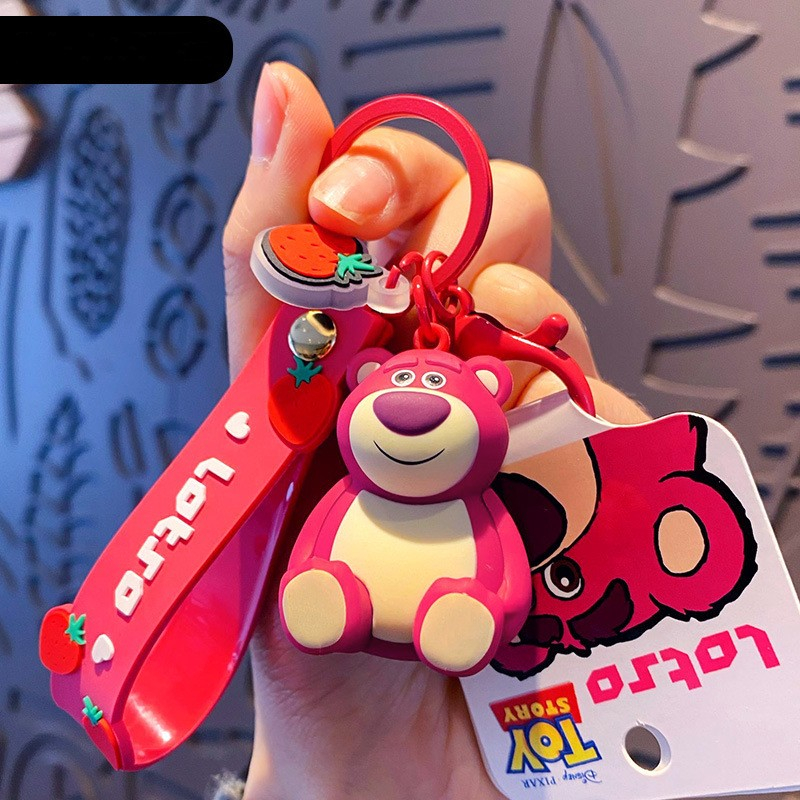 Móc Khóa Hình Gấu Dâu Tây Hoạt Hình Dễ Thương